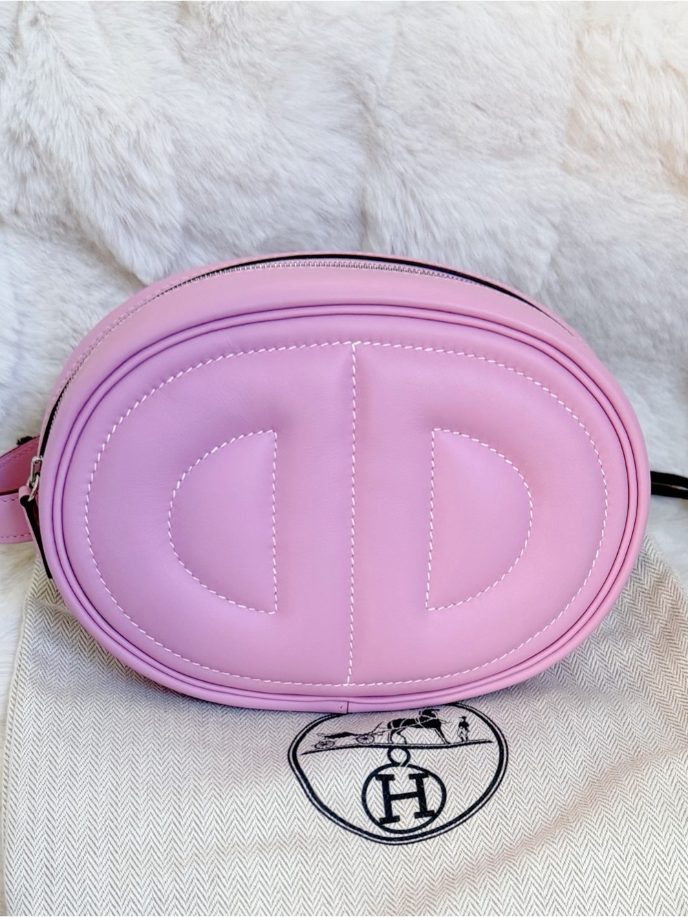 HERMΓS Pink Loop Verso Belt Bag